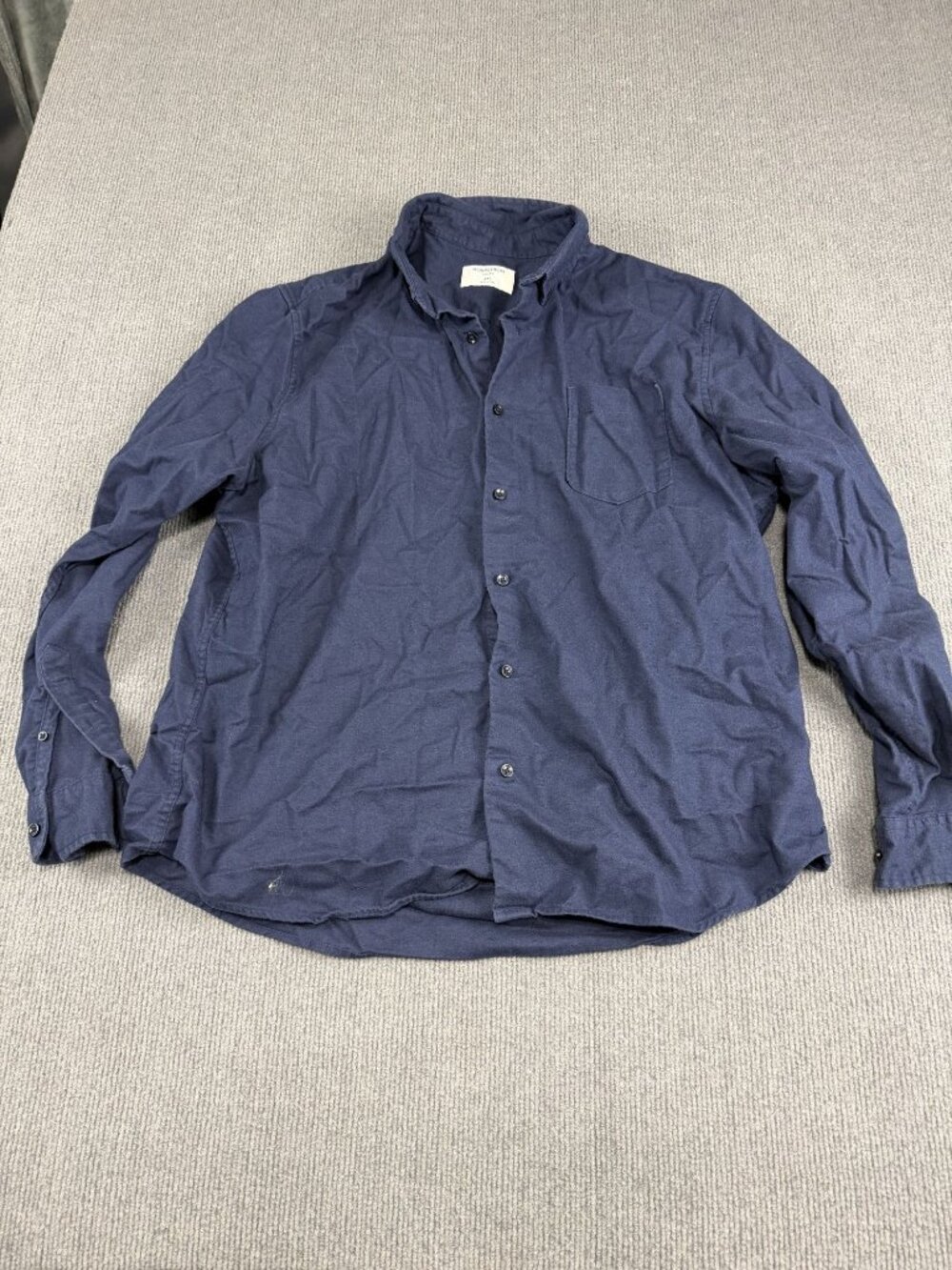 Nordstrom Mens Navy Blue Trim Fit Long Sleeve Button-Up Shirt 2XL